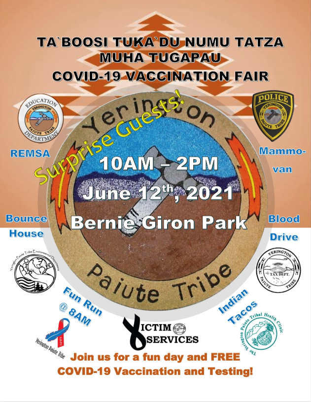2021 Yerington Paiute Tribe COVID19 Vaccination Fair South Lyon